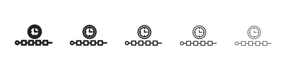 Chronology icon thin flat outline style vector sign