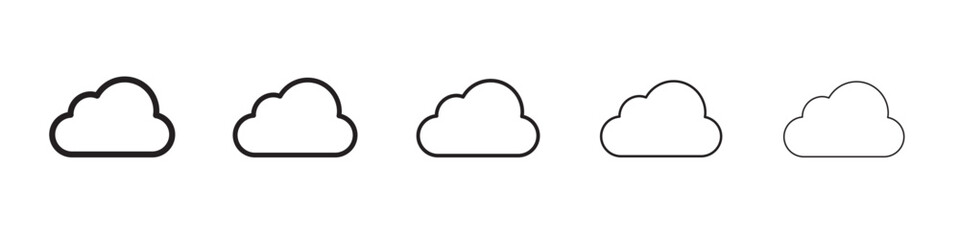 Cloud icon thin flat outline style vector sign