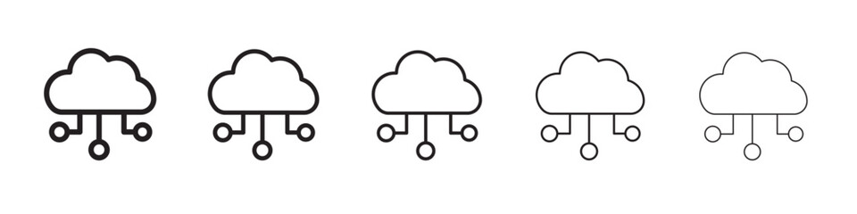 Cloud Marketing icon thin flat outline style vector sign