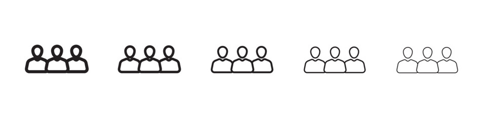 Company staff icon thin flat outline style vector sign