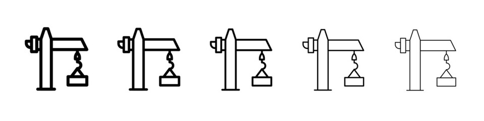 crane icon thin flat outline style vector sign