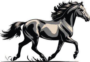 Cartoon Horse Vector Illustration