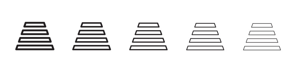 Crosswalk icon thin flat outline style vector sign