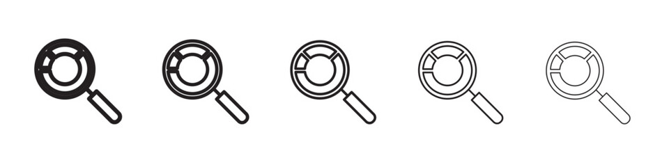 data analysis icon thin flat outline style vector sign