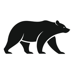 Bold black bear silhouette illustration, ideal for wilderness, forest, camping, hunting, survival, or animal-themed vector art.