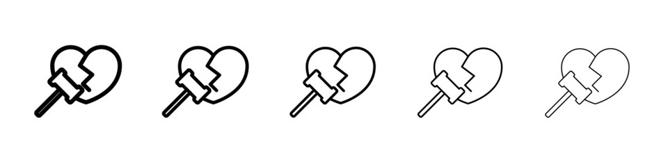 Divorce icon thin flat outline style vector sign