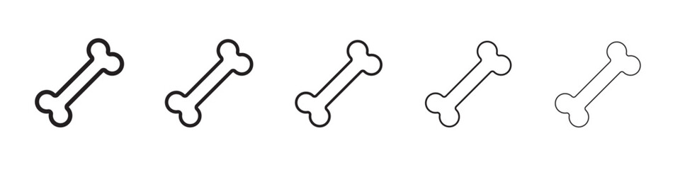 Dog bone icon thin flat outline style vector sign