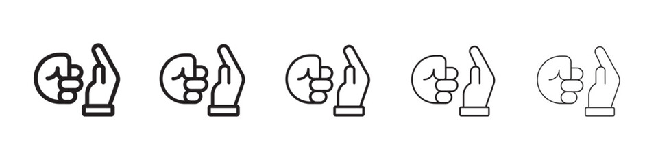 Domestic violence icon thin flat outline style vector sign