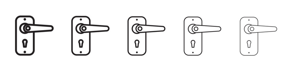 Door knob icon thin flat outline style vector sign