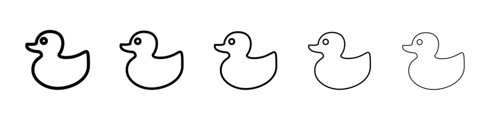 Duck icon thin flat outline style vector sign