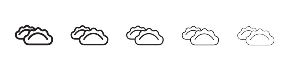 dumplings icon thin flat outline style vector sign