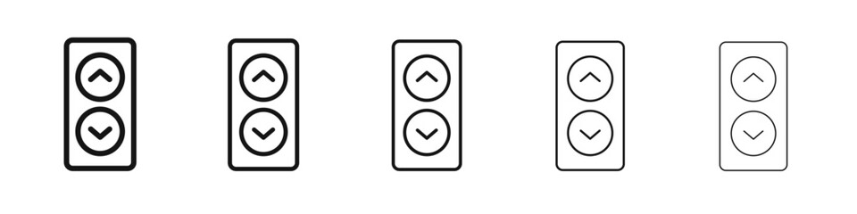 Elevator, lift button icon thin flat outline style vector sign