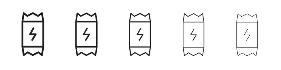 Energy bar icon thin flat outline style vector sign