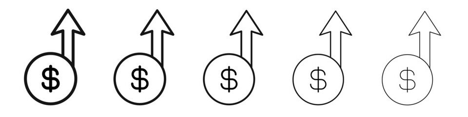 Expensive icon thin flat outline style vector sign