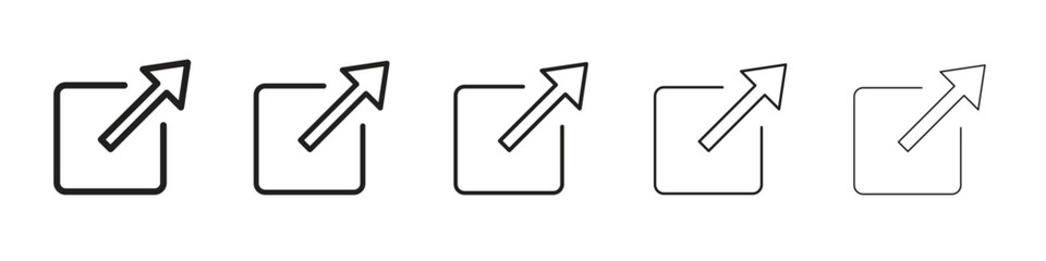 External link icon thin flat outline style vector sign