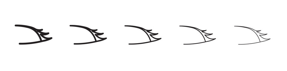 Fototapeta premium False eyelashes icon thin flat outline style vector sign