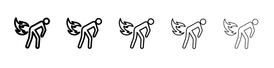Farting icon thin flat outline style vector sign