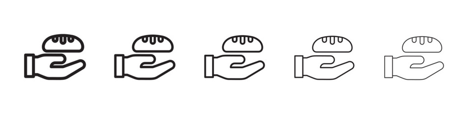 Food donation icon thin flat outline style vector sign
