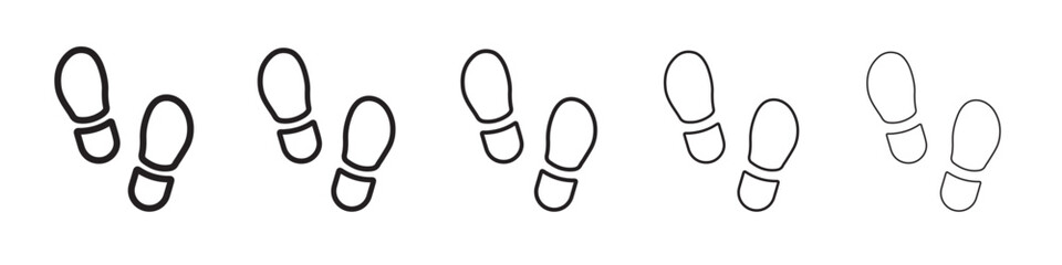 Footprints icon thin flat outline style vector sign