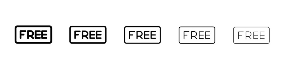 Free label icon thin flat outline style vector sign