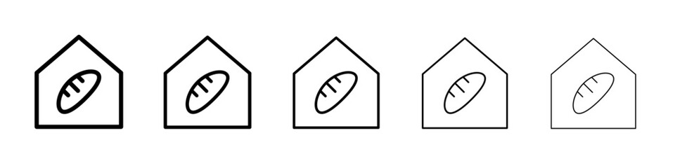 Fresh bakery pastry shop icon thin flat outline style vector sign