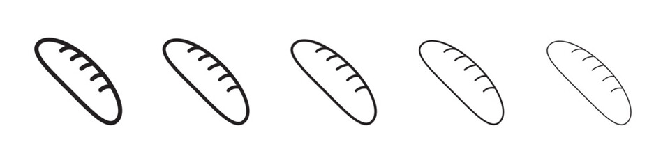 fresh bread icon thin flat outline style vector sign