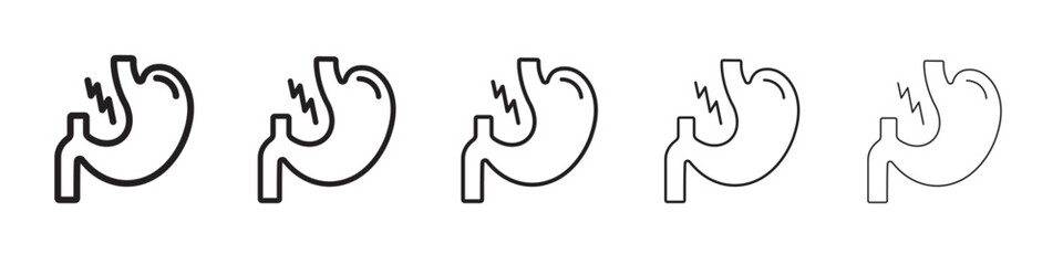 Gastritis icon thin flat outline style vector sign
