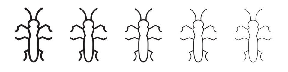 Grasshopper icon thin flat outline style vector sign