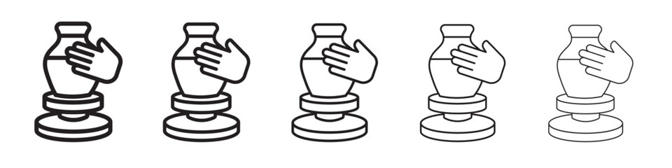 Handmade pottery icon thin flat outline style vector sign