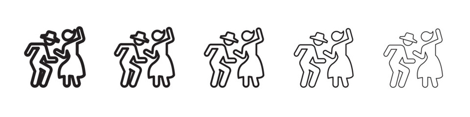 happy people icon thin flat outline style vector sign