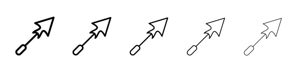 harpoon icon thin flat outline style vector sign