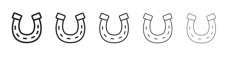 Horseshoe icon thin flat outline style vector sign