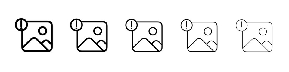 Image Error icon thin flat outline style vector sign