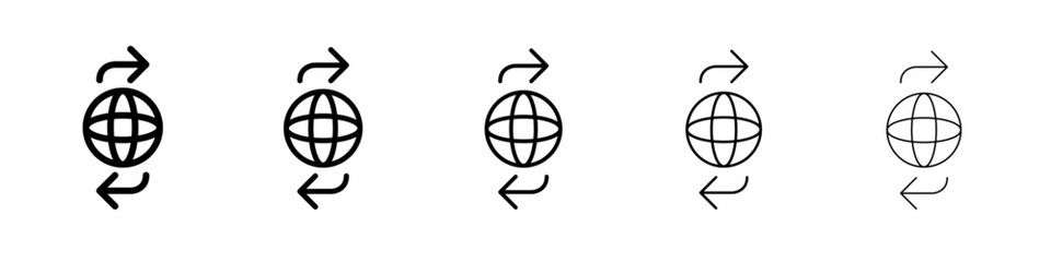 Import export icon thin flat outline style vector sign