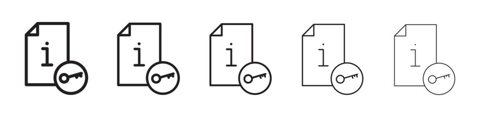 key information icon thin flat outline style vector sign