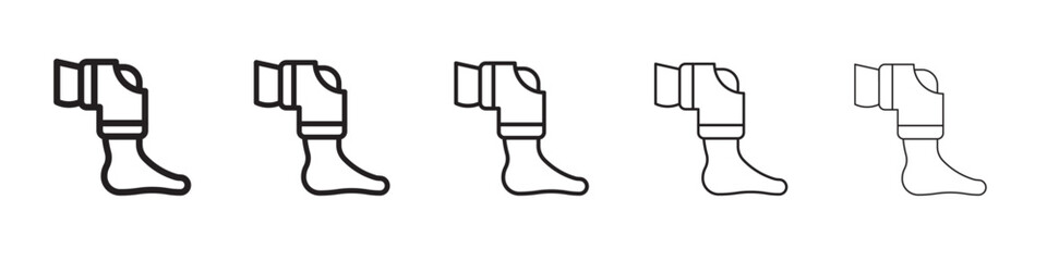 Knee Orthopedic Brace icon thin flat outline style vector sign