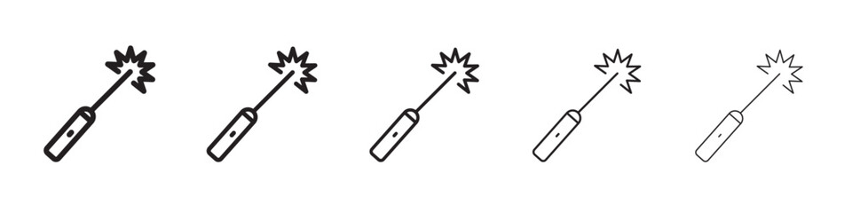 laser icon thin flat outline style vector sign