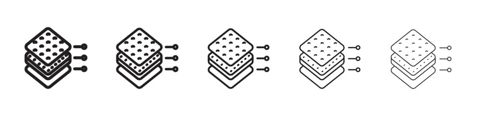 Latex mattress material icon thin flat outline style vector sign