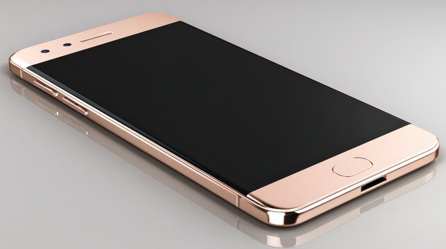 Modern Black Smartphone with Scrolling Golden Ticker on Screen