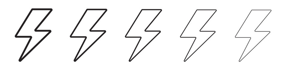 Fototapeta premium lightning bolt icon thin flat outline style vector sign