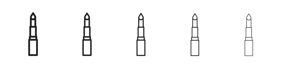 Lipstick icon thin flat outline style vector sign