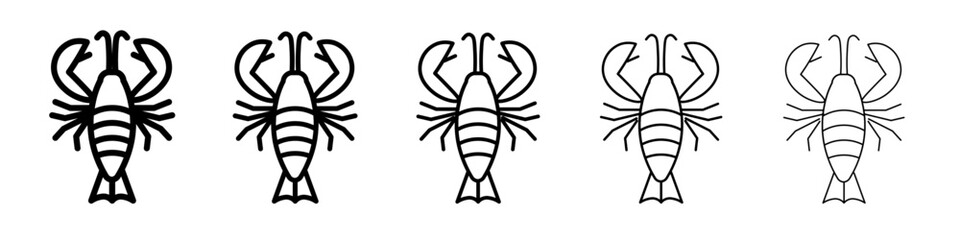 lobster icon thin flat outline style vector sign