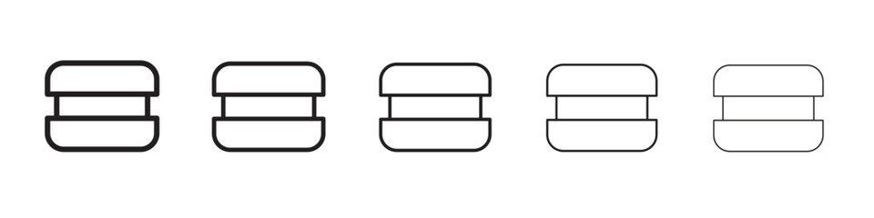 macarons icon thin flat outline style vector sign