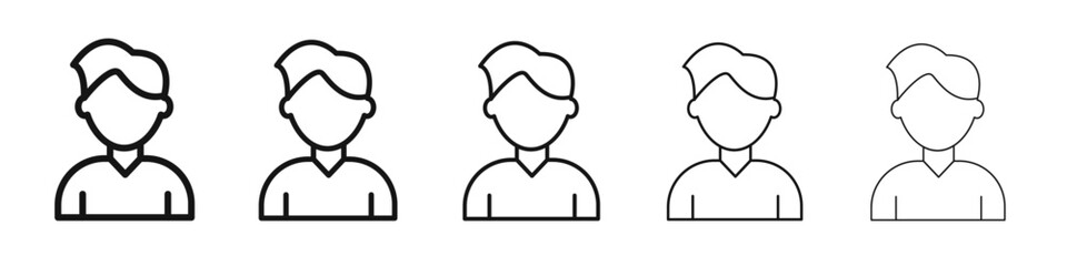 Man icon thin flat outline style vector sign