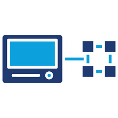 Electromyography Flat Blue Icon
