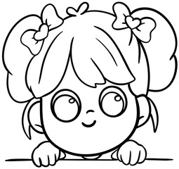 kids clipart border peek