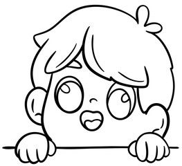 kids clipart border peek