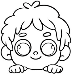 kids clipart border peek