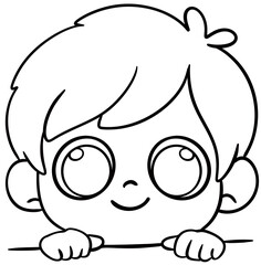 kids clipart border peek