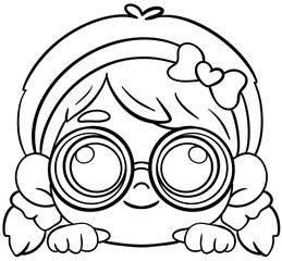 kids clipart border peek